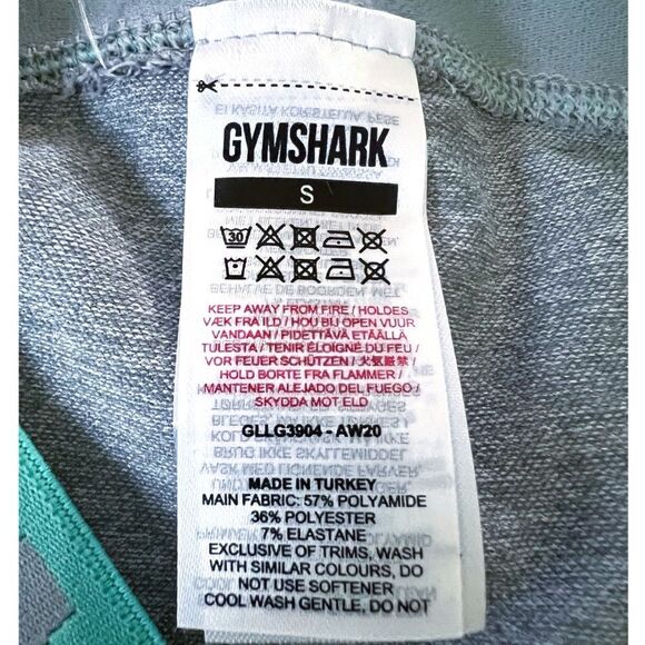 Gymshark Women’s NWT Flex Leggings In Smokey Grey Marl & Jade Green Size S New - Picture 3 of 4